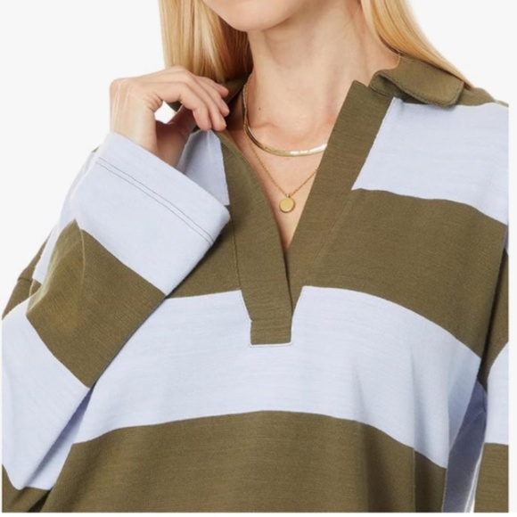 VINTAGE-INSPIRED MADEWELL 100 % COTTON STRIPE RUGBY POLO - Picture 3 of 12